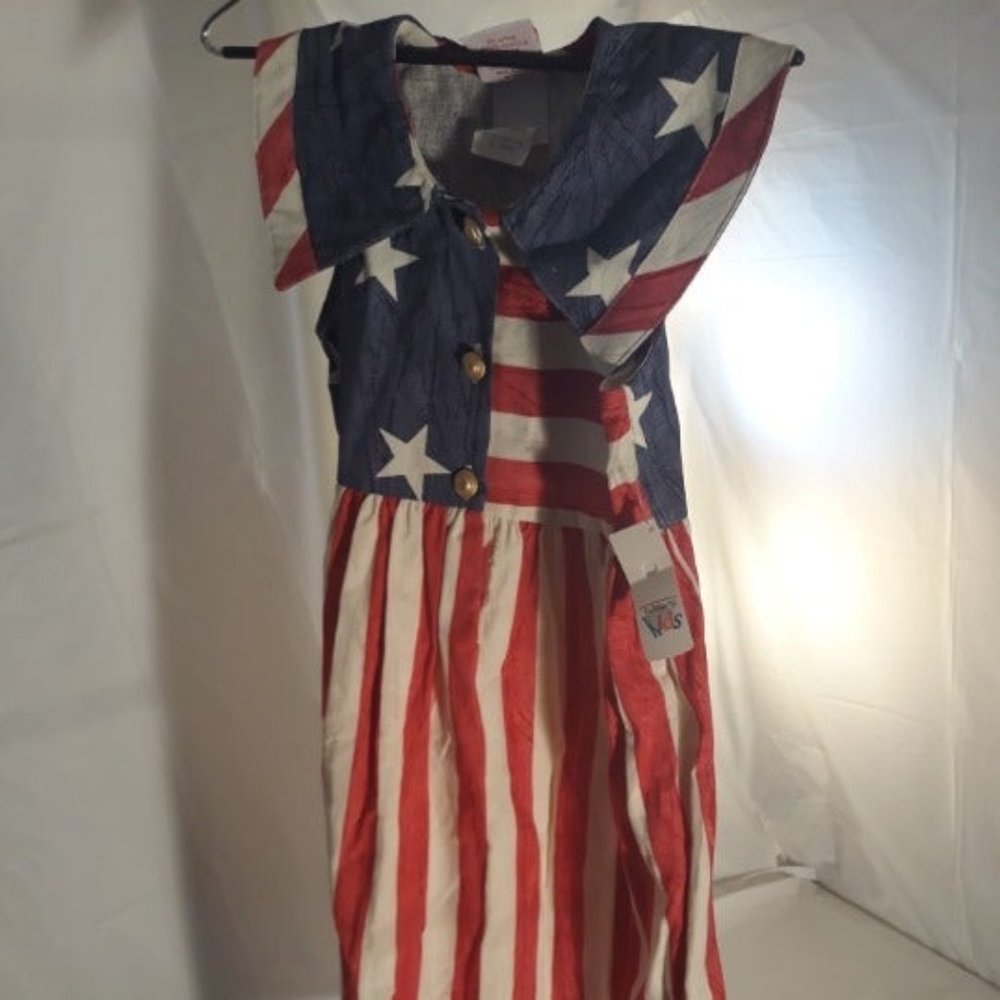 NWT Talbots kids Girls American Flag Dress Size 6 - Picture 1 of 7